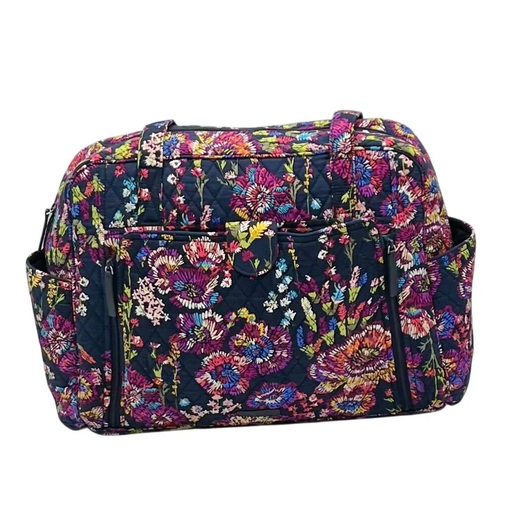 Vera Bradley Dark Blue Multicolor Paisley Large Diaper Bag